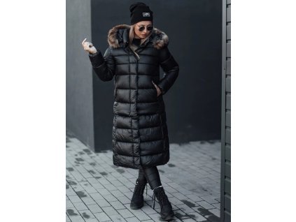 1346519 cerna damska prosivana zimni bunda s kapuci crombila velikost s