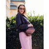 Pruhovaná crossbody kabelka na zips