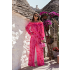 Komplet lniany MIA Floria Pink 1