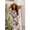 Komplet lniany MIA Ricamo Brown 2