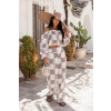 Komplet lniany MIA Ricamo Brown 3