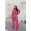 Komplet lniany MIA Ricamo Pink 3