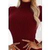 652 1 elegancka dopasowana sukienka sweterkowa z golfem pieknie podkreslajaca sylwetke bordo 20208