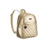 Prešívaný dámsky batoh so strieborným kovaním