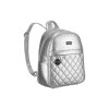 Prešívaný dámsky batoh so strieborným kovaním