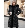 1448057 cerna damska dlouha prosivana bunda winteract velikost s