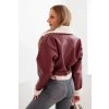 slo pl Damska pilotka z ekokoze s kozusinou a pasom bordova 34345 2
