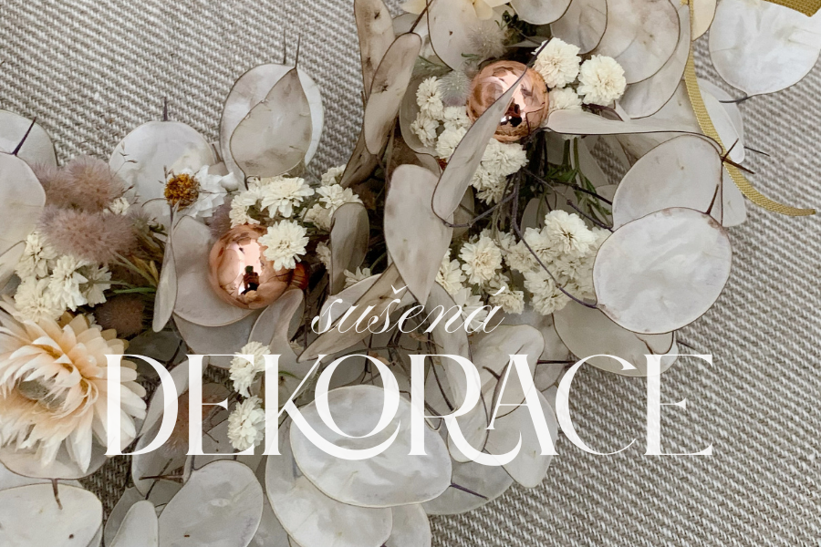 trvanlivý věnec ze sušeného lnu