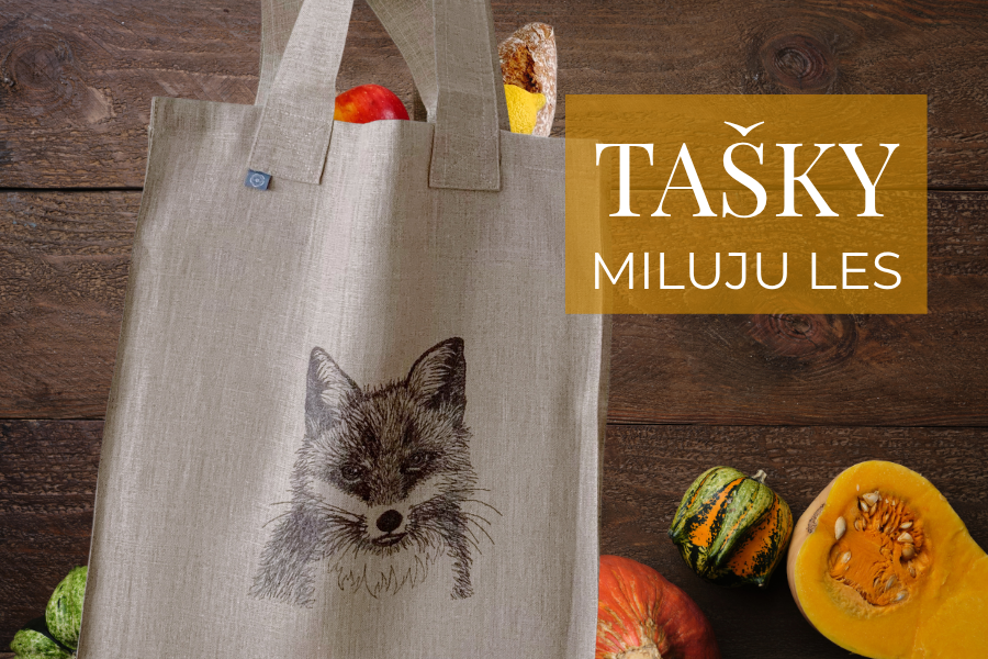 lněná nákupní taška s výšivkou