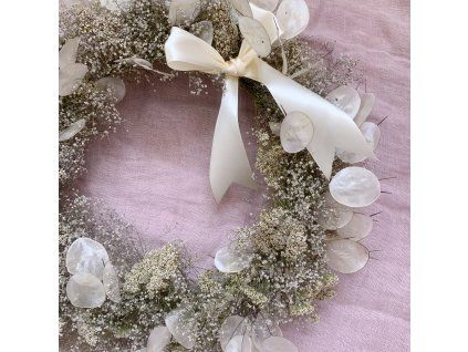 věnec gypsophila a lunaria