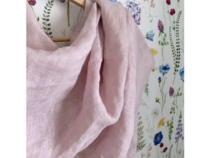 lněný pléd něžně růžový