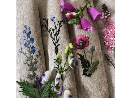 vyšívaná utěrka Lněná