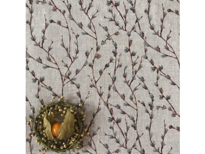 lněné prostírání větvičky vrby jívy