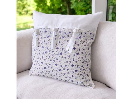 lněný polštář s květy