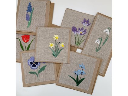 jarní velikonoční přání výšivka