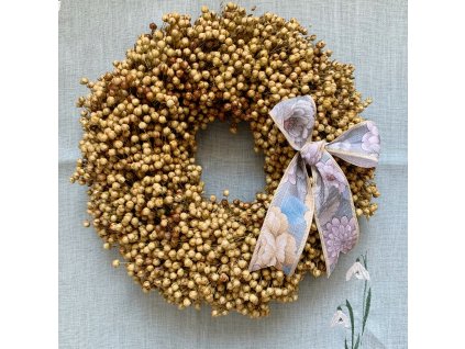 přírodní věnec Lněný s mašlí