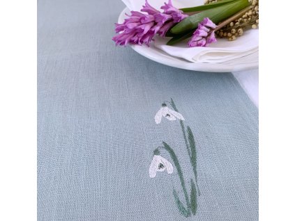 vyšívaná prostírka na stůl 100% len