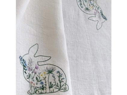 vyšívaný ubrus 100% len