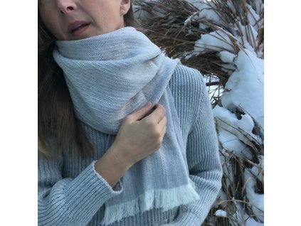 lněný zimní šál