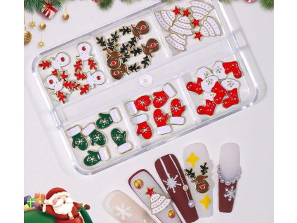 Various types of Christmas nail decorations 30psc