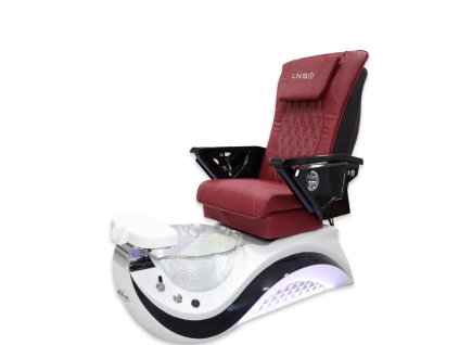 Luxusní pedikérské spa křeslo s masáží - červená 632