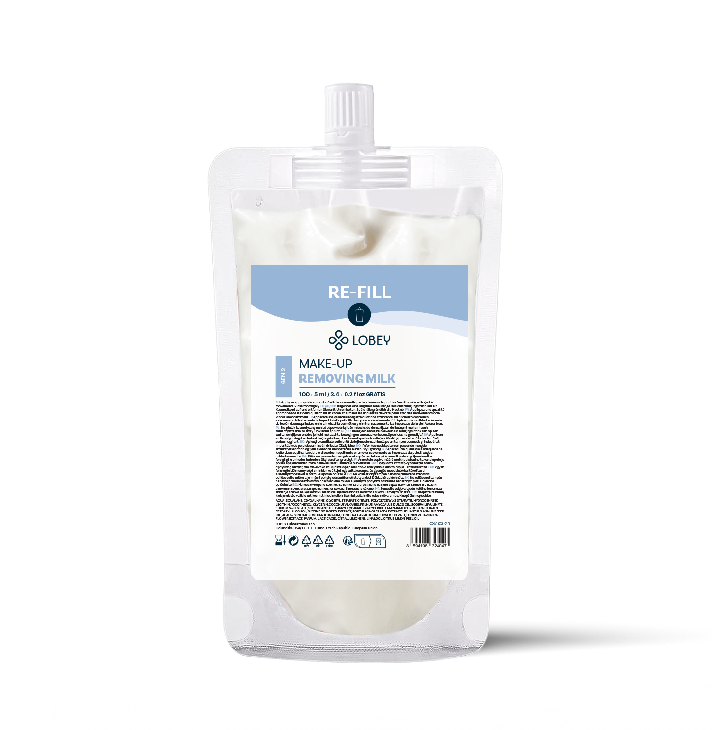 LOBEY® Classic Náhradní náplň Odličovací mléko 100 ml + 5 ml GRATIS