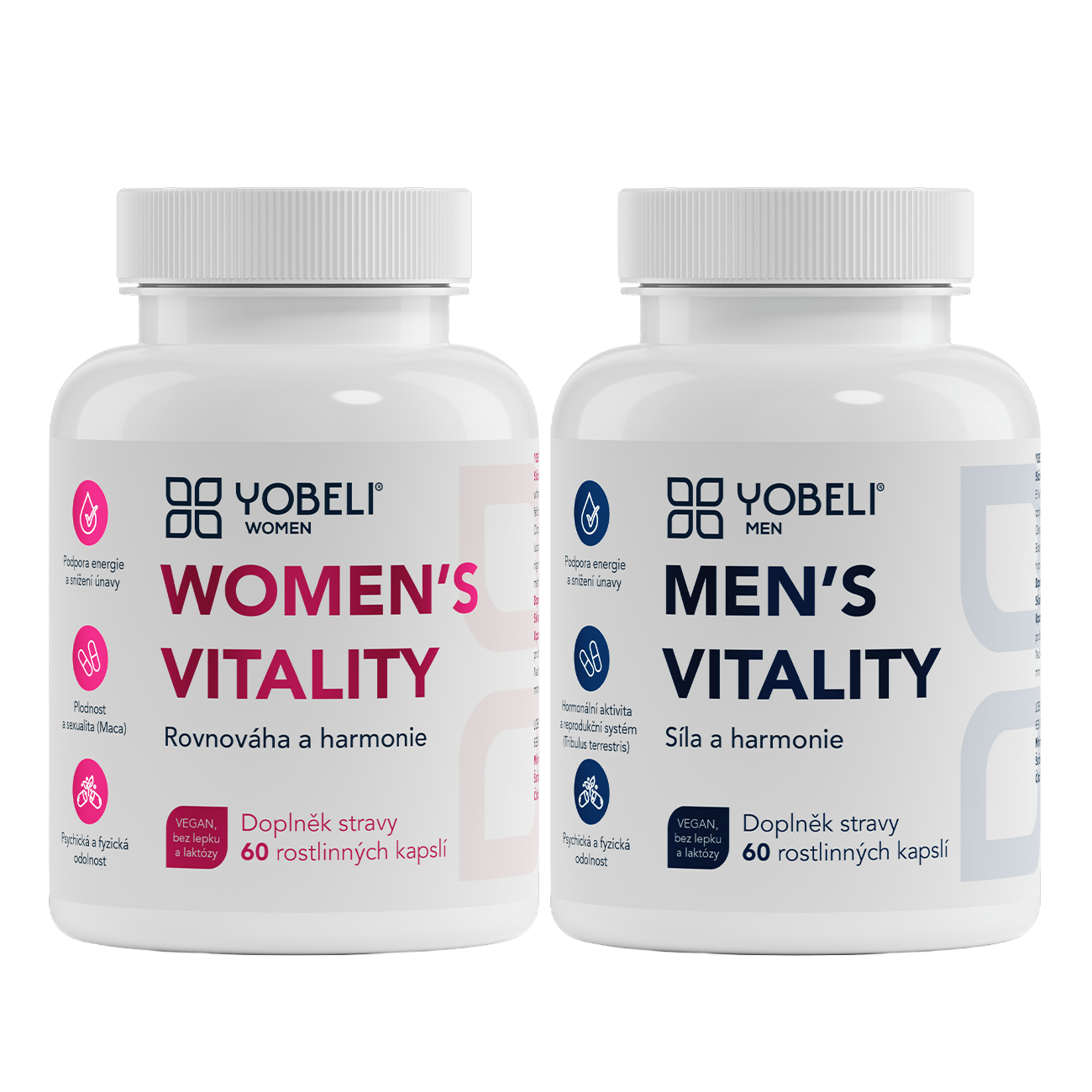YOBELI® Akční balíček On & Ona - komplexy Women's Vitality (60 kapslí) + Men's Vitality (60 kapslí)