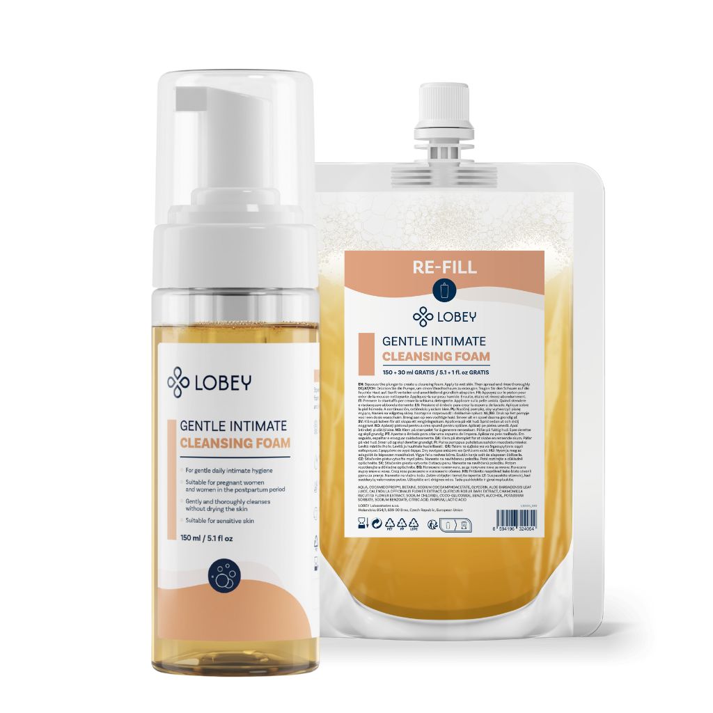 LOBEY® Intimní pěna 150 ml + ReSáček 180 ml (150 ml + 30 ml zdarma)