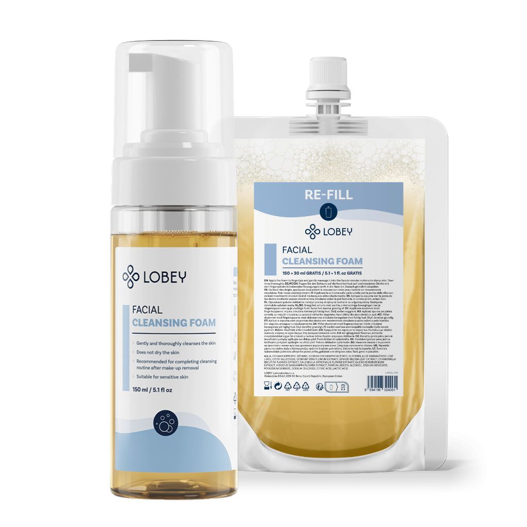 LOBEY® Obličejová mycí pěna 150 ml + ReSáček 180 ml (150 ml + 30 ml zdarma)