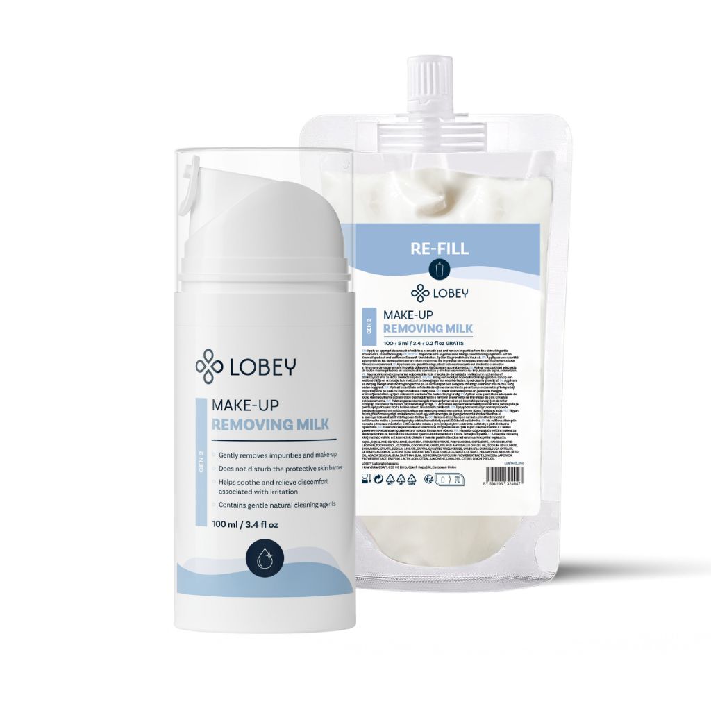 LOBEY® Odličovací mléko 100 ml + ReSáček 105 ml (100 ml + 5 ml zdarma)