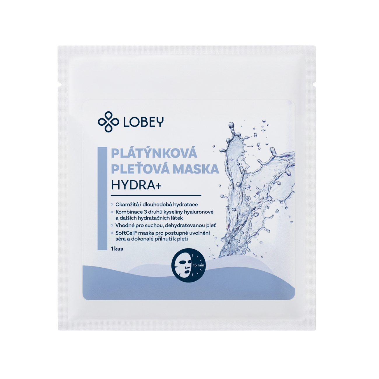 LOBEY® Classic Hydratační plátýnková maska na pleť Hydra+ | 1 ks