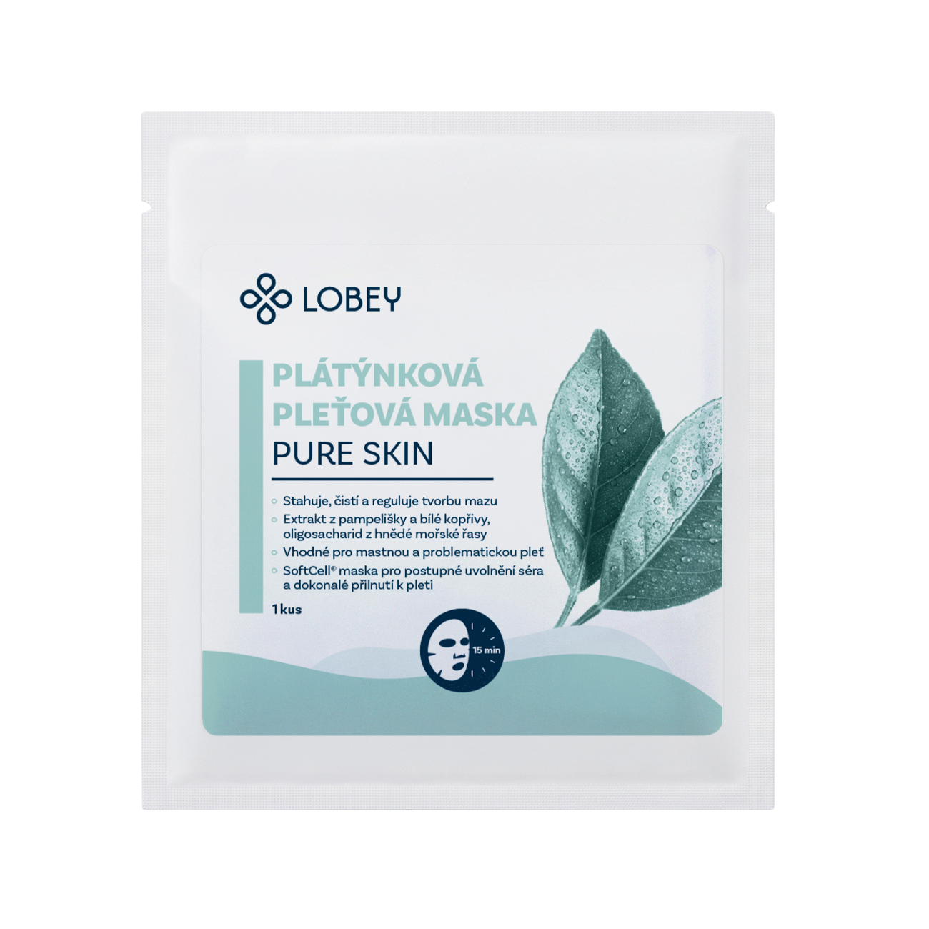 LOBEY® Classic Čisticí plátýnková maska na pleť Pure Skin | 1 ks