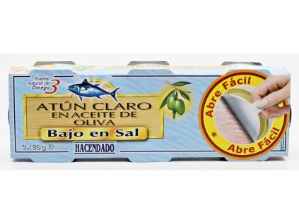 Tuňák v olivovém oleji s nízkým obsahem soli 3 x 80g