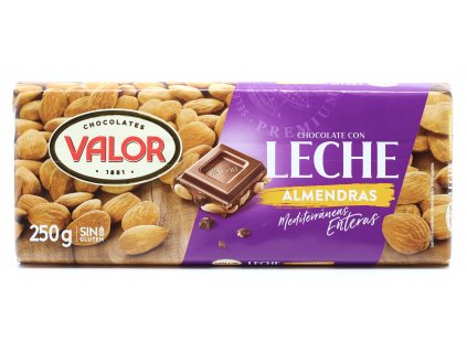 Čokoláda Valor mléčná  s mandlemi 250g