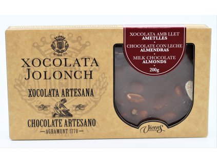 Čokoláda Jolonch mléčná s celými mandlemi 200g