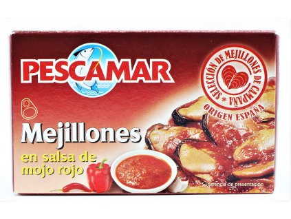 Mušle v salsa Mojo rojo -Pescamar 111g