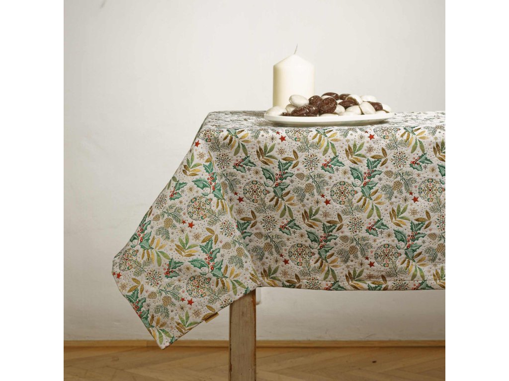 WeinachtsTischdecke - Moon white