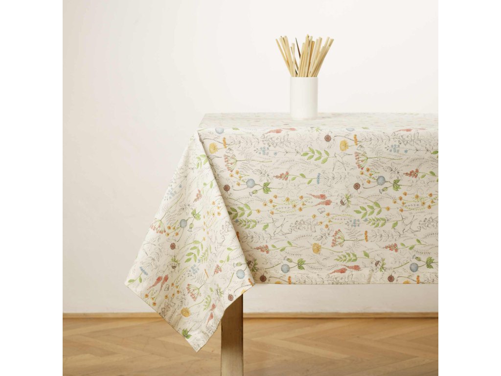 Baumwolltischdecke - Wiesenblumen III