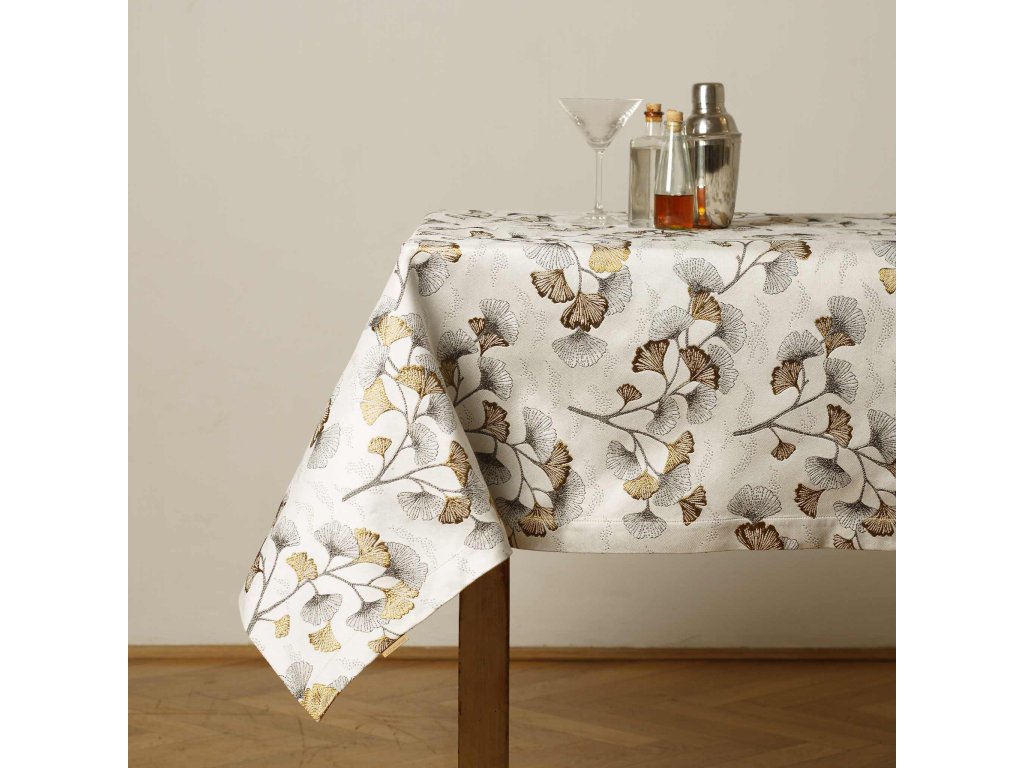 Jacquard cotton tablecloth - Biloba
