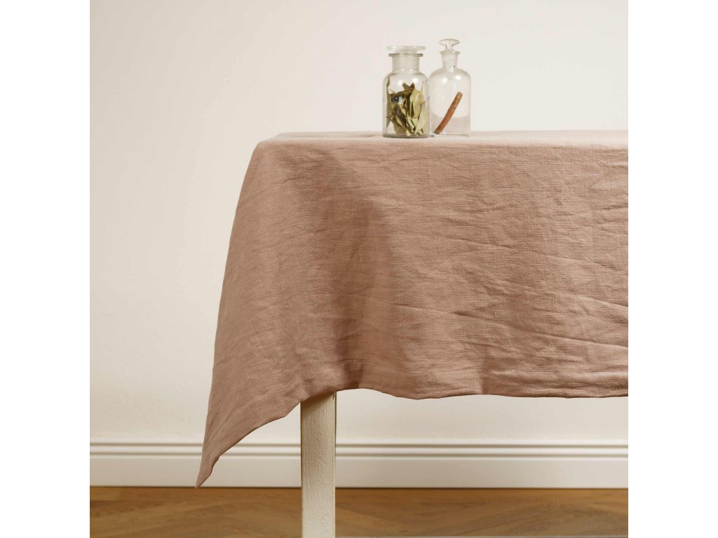 Linen tablecloth - Linen stonewashed old pink