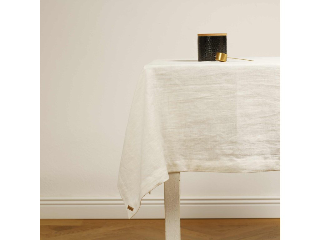 LeinenTischdecke - Leinen stonewashed white