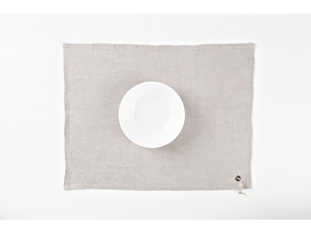 Placemats 2pcs  - Washed unbleache linen with a bead
