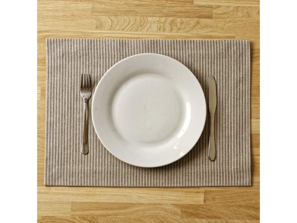 Tischsets 2er Set - Weiß-grau Streifen