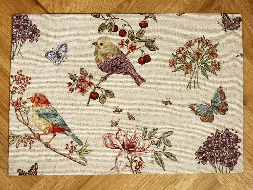 Tischsets 2er Set  - Gobelin, Vögel