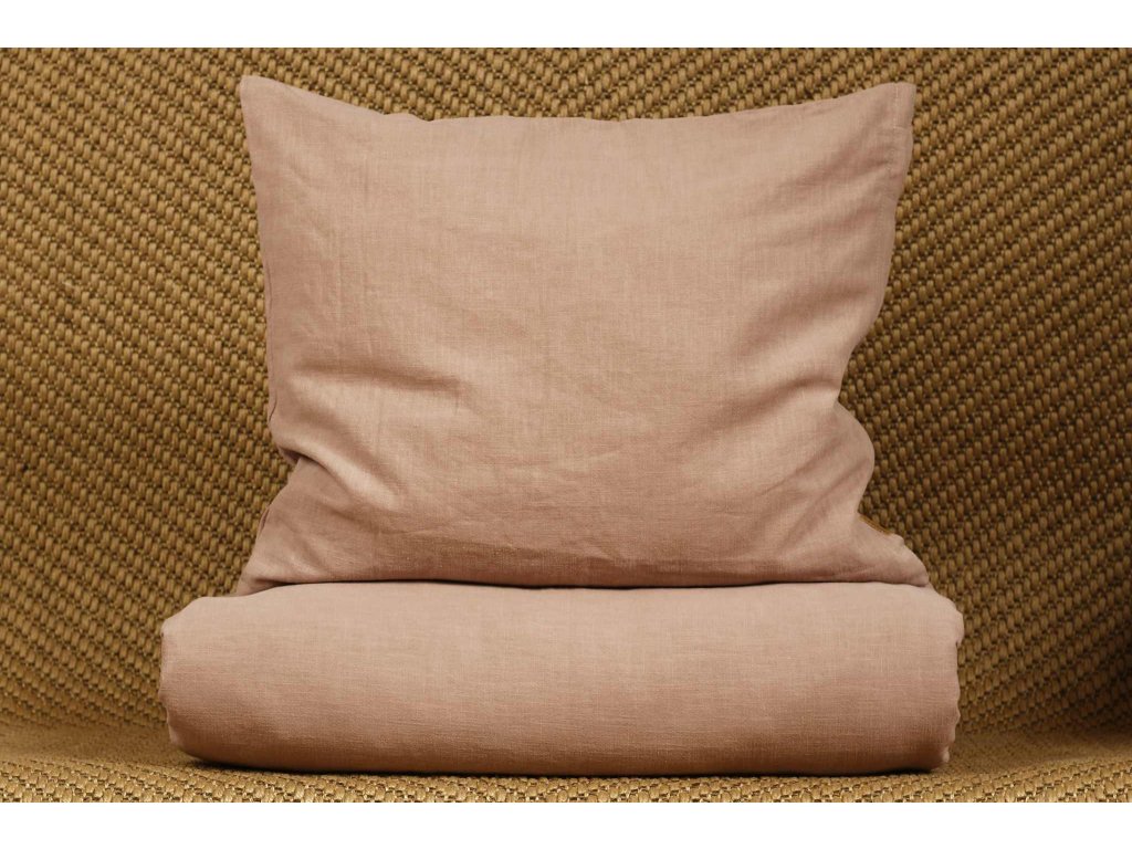 Leinen bettwäsche -  Leinen stonewashed old pink