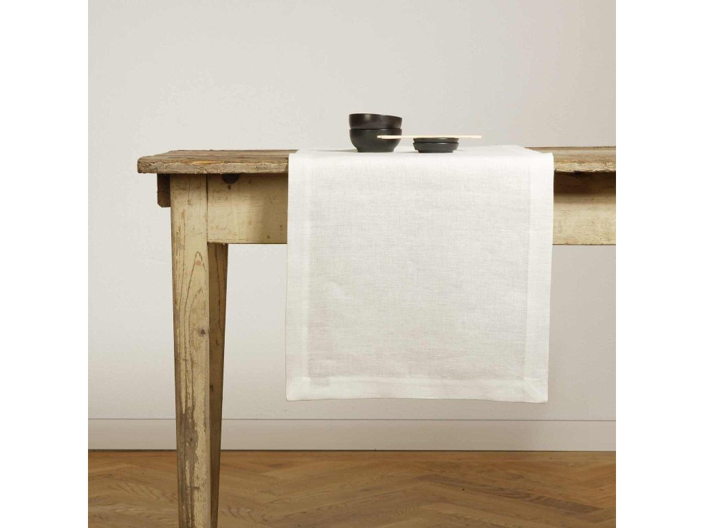 Behúň na stôl - Biely ľan