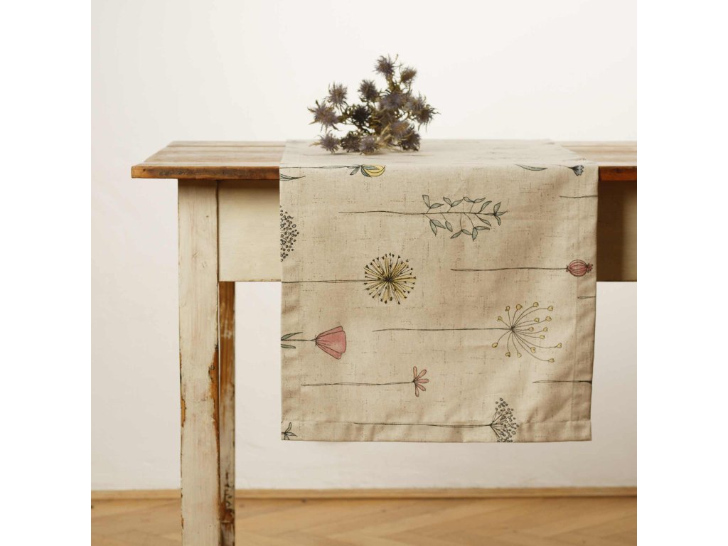 Běhoun na stůl - Luční květiny II