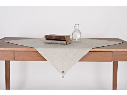 Ľanový obrus - Režný ľan s korálkou