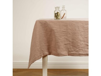 LeinenTischdecke - Leinen stonewashed old pink
