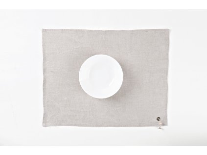 Placemats 2pcs  - Washed unbleache linen with a bead